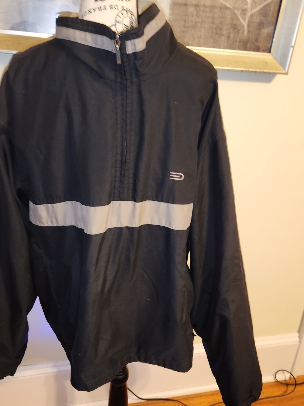 L Dockers Golf Stain Defender 1/4 Zip Windbreaker Jacket Men’s Large Black & Tan